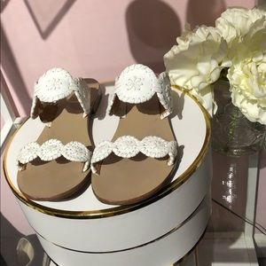 Jack Rogers Lauren Sandal White 7 Scalloped